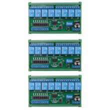 3X  24V 8 Ch RS485 Relay Board Modbus RTU UART Remote Control  DIN35 Rail Box for PLC Automation Control