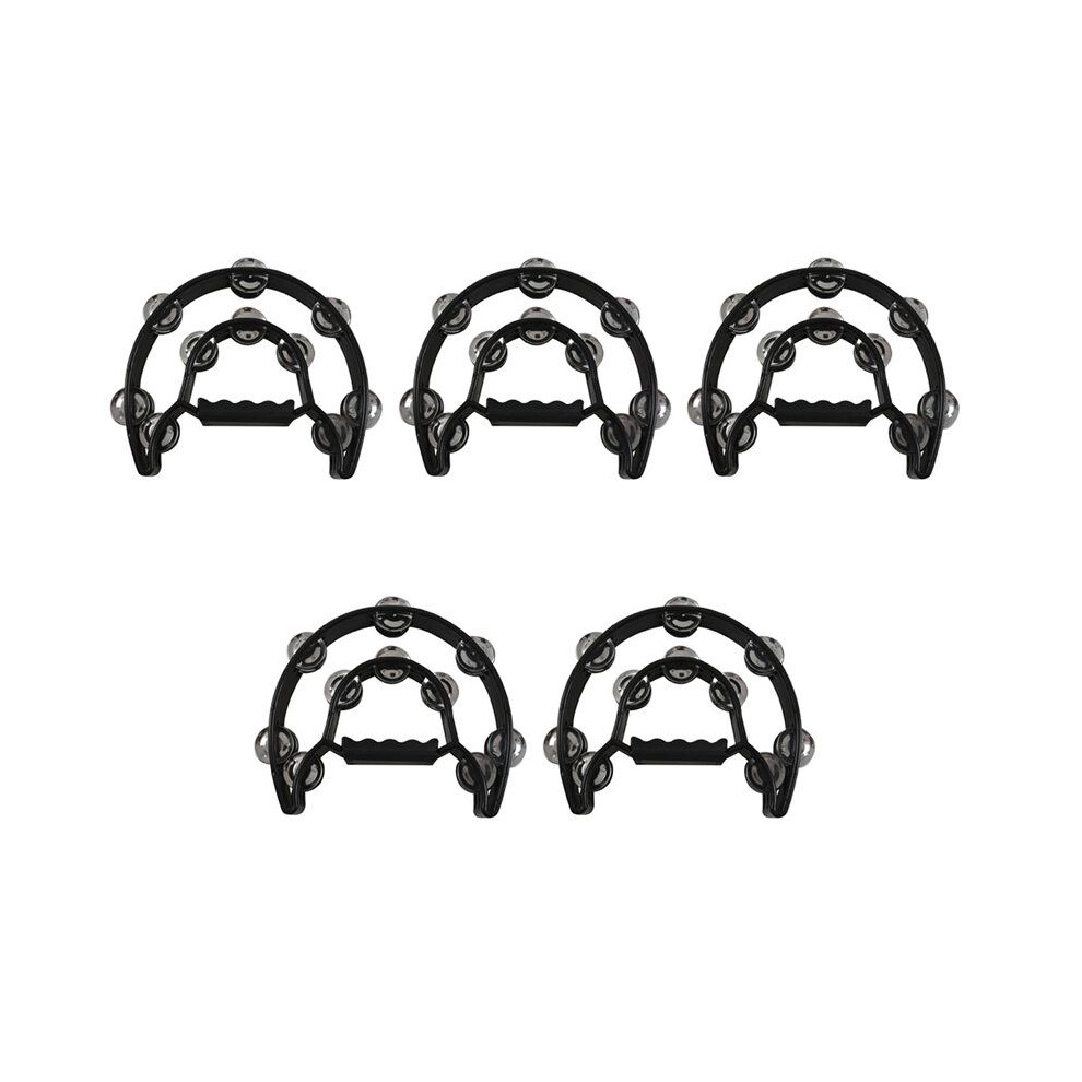 5X Compact Double Half Moon Music Tambourine Percussion Tamborine Drum Durable 6032636657901