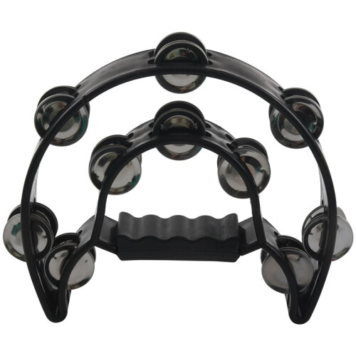 3X Compact Double Half Moon Music Tamburello Percussioni Tamborine Drum Durable 2