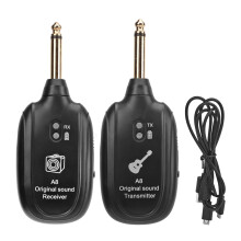Sistema inalámbrico para guitarra, tecnología UHF, sonido nítido, conectar y usar para guitarra eléctrica, bajo, violín y teclado (negro).