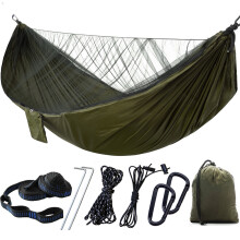 Rede de acampamento para 2 pessoas, com mosquiteiro e abertura automática rápida. Balanço ultraleve e portátil em nylon, resistente a rasgos,