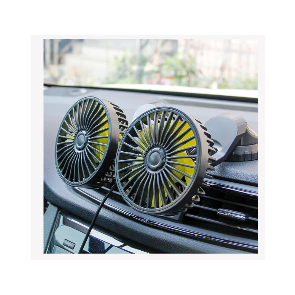 Dual Head Air Circulator Fan, Universal Usb Power For Convenient Usage, Enhanced Airflow Keeps Your Vehicle Cool 9358999386362