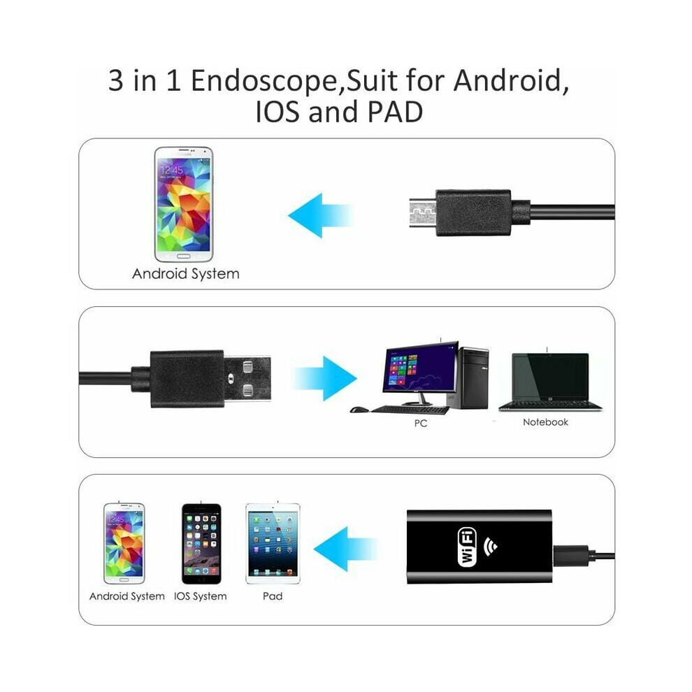 Inspection Camera, Endoscope Camera With 1920P Hd Resolution Adjustable Led S For Wide Applications In Underwater Inspections & Cool Light 9169997202390