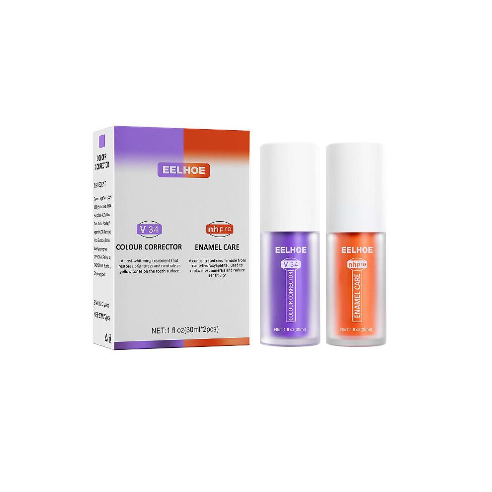 Enchanting Smile, Water-Soluble Dyes - Herbal Teeth Whitener for Reduced Sensitivity, Fresh Breath, Gentle Whitening, Purple Orange