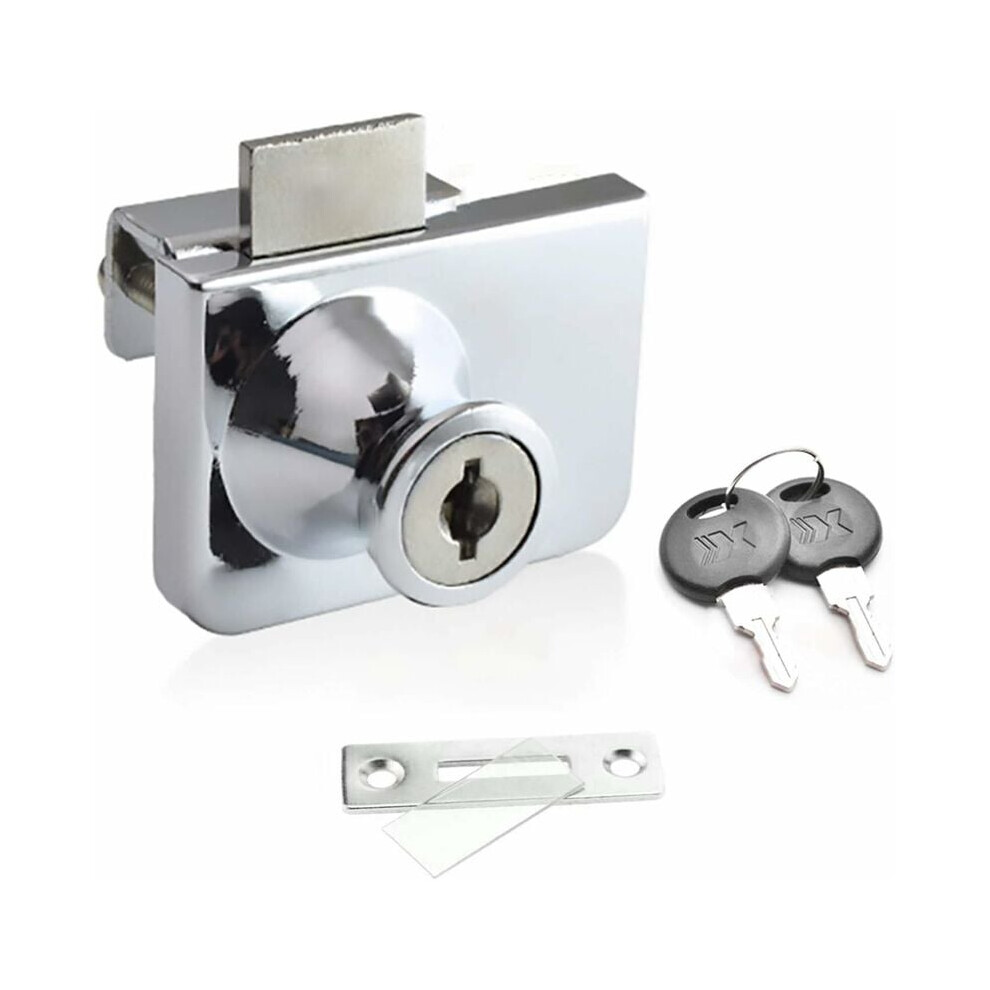 Double Glass Door Locker For Retail Home, Zinc Alloy Glass Door Lock Showcasing Durability & Security, Without Drilling Installation Feature For 9448196606001