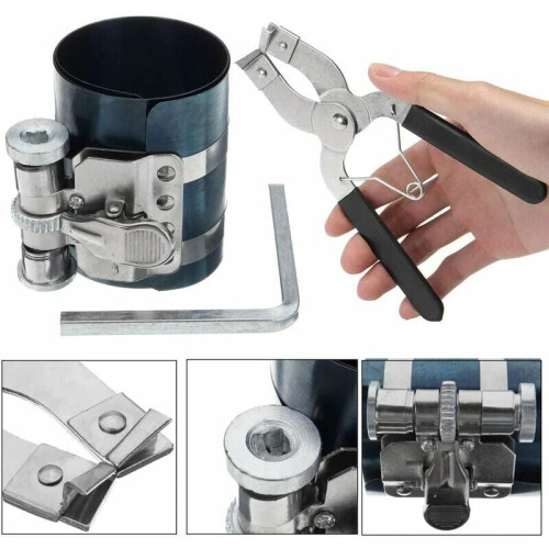 Solution de compression des segments de piston, outil de compression des segments de piston pour un démontage professionnel des segments, comprend 2