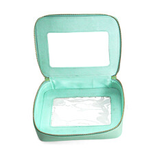 Sac organisateur de maquillage en PVC, sac à-Vert aqua