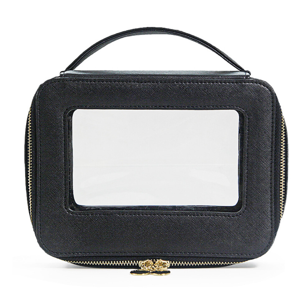 Toiletry Bag with Handle Portable Makeup Organizer Bag-Black