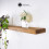 (60 cm, Natural Oak) Rustic Chunky Floating Shelf Handmade from Solid Wood 6x2 reclaimed scaffold 2