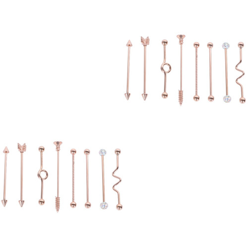 16Stk Arrows Screw Ohrstecker Roségold Piercing Schmuck 2
