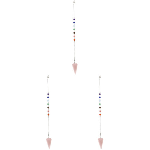 3Stk Robustes Rosa Hexagonal Kristall Pendel Anhänger Vielseitig 1
