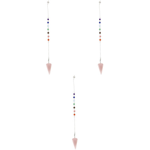 3Stk Robustes Rosa Hexagonal Kristall Pendel Anhänger Vielseitig 2