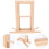 2Stk Beige Mini Holzfenster Langlebig Für Puppenhaus 11