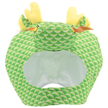 4Stk Kinder & Erwachsene Dragon Kostümhüte Grün Weicher Polyester