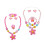 4Sets Schmuckset Blumen Plastik Halskette Armband 11