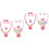 4Sets Schmuckset Blumen Plastik Halskette Armband 4