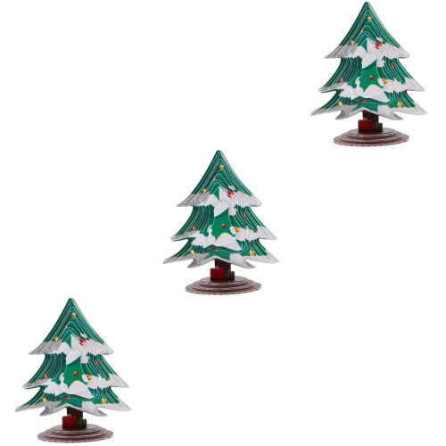 3Sets 3D DIY Weihnachtsbaum Papier Puzzle Bunt Kinder Geschenk 2