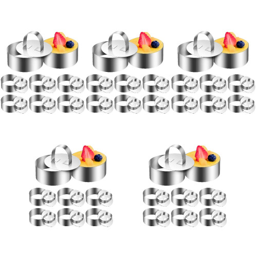 40Sets Backringe Für Kuchen Mousse Mit Praktischem 2