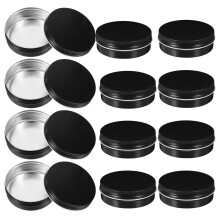 60Stk Aluminium Dose Schwarz Schraubverschluss Cremebehälter Camping