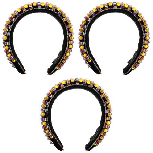 3St Belegde Rhinestone Haarbanden, Modieuze Hoofdbanden 2