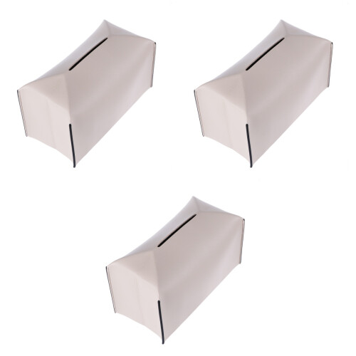 3St Beige Multifunctionele Tissuebox Met Opbergvak Voor Auto 2