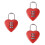 3St Veiligheid Hangsloten Met Code Hartvorm Compact Voor Bagage Multi 6
