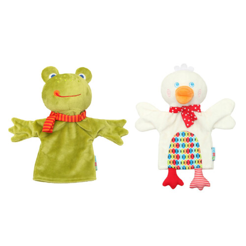 6St Interactieve Handpoppen Kids Groen Wit -Kind Speelgoed