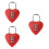 3St Veiligheid Hangsloten Met Code Hartvorm Compact Voor Bagage Multi 7