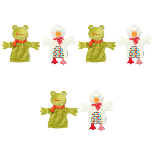 6St Interactieve Handpoppen Kids Groen Wit -Kind Speelgoed 2