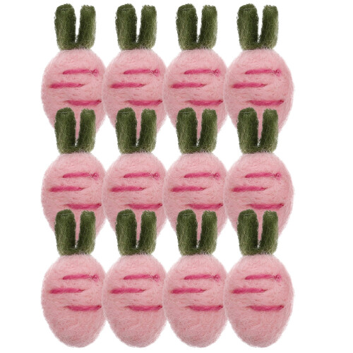 24Pièces Accessoires Broches Carottes Feutrées Roses Pour Création DIY