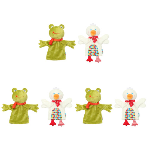 6St Interactieve Handpoppen Kids Groen Wit -Kind Speelgoed 1