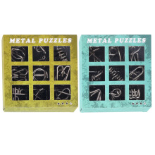 6Sets Ring Puzzle Für Kinder Metall Gehirnspiel Grün Blau