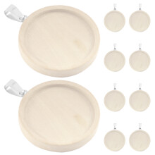 50Stk Runde Holz Bezel Anhänger Trays Für Schmuck DIY
