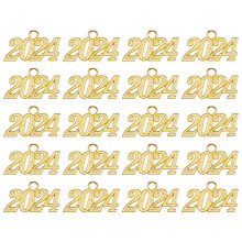 75Stk Goldene 2024 Metallanhänger Für DIY Schmuck Und Geschenke