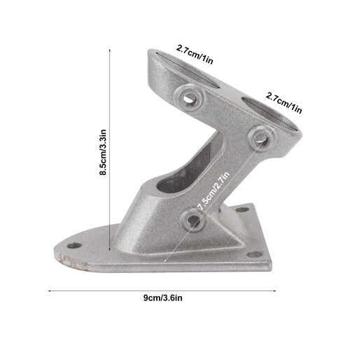 Premium Aluminum Flag Pole Holder Bracket Double Hole Rustproof Outdoor Silver 1