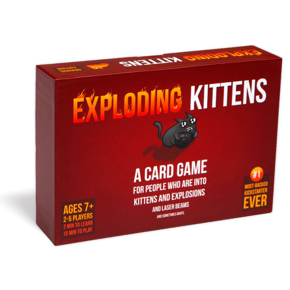 Exploding Kittens Card Game, Family Friendly Fast Paced Card Game with Action Packed Gameplay, Hilarious Original Artwork for Kids and Adults, Tactica