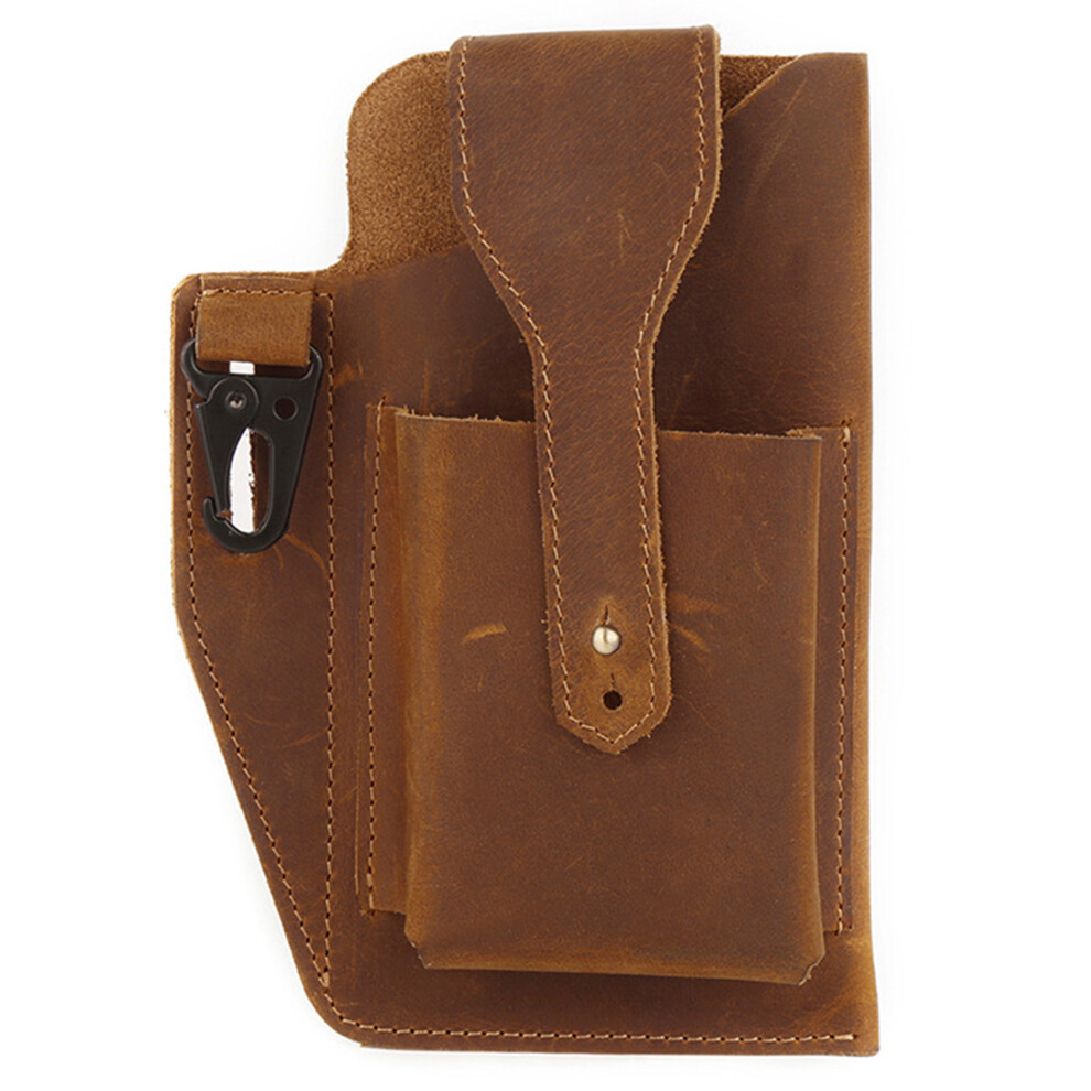 Leather Cell Protector, Secure Leather Flip Enclosure Ensures Quick Access For Your Phone, Multipule Ways To Carry, Compatible With Most Smartphones 9463374402633