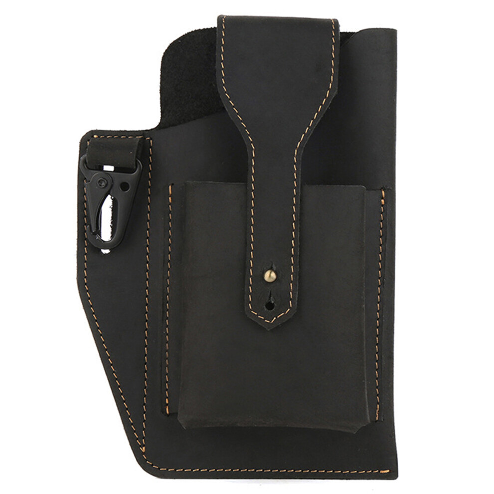 Leather Cell Protector, Secure Leather Flip Enclosure Ensures Quick Access For Your Phone, Multipule Ways To Carry, Compatible With Most Smartphones 9335627611737