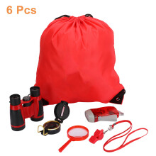 Drawstring Bags For Outdoor Adventures, High Quality Sturdy And Durable Lightweight Portable Packs, Red, 6Pcs