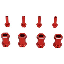 Extensions de moyeux hexagonaux en aluminium RC de 12 mm pour voiture de crawling 1/10 - Rouge, pack de 4
