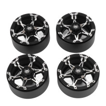 1.9in RC Beadlock Wheel Rims Aluminum Silver Black Replacement for TRX4