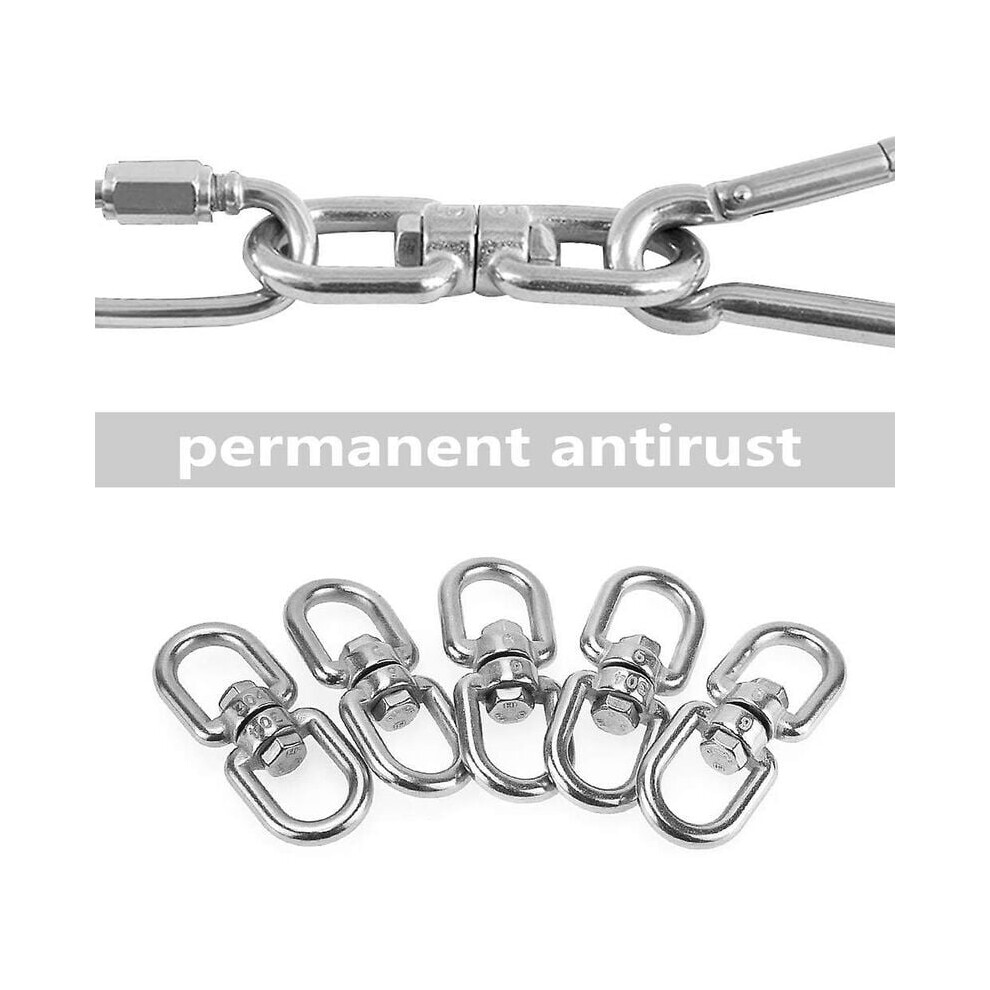 Double Ended Swivel Eye Hook For Indoor Or Outdoor Equipment, Stainless Steel 304 Anti-Rust Eye To Eye Swivel Shackle Ring Connector Hardware, 9169997203304