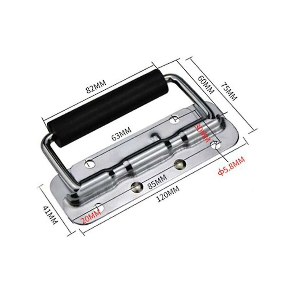Spring Loaded Recessed Handle, Heavy Duty Recessed Handles For Toolbox And Barn Door, Stainless Steel Construction With Black Pvc Grip, Easy 9169997203366