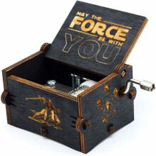 Vintage-Star-Wars-Spieluhr, exquisites handbetriebenes Musikspielzeug aus Holz – das perfekte Geschenk für Filmfans, zum Valentinstag, Geburtstag