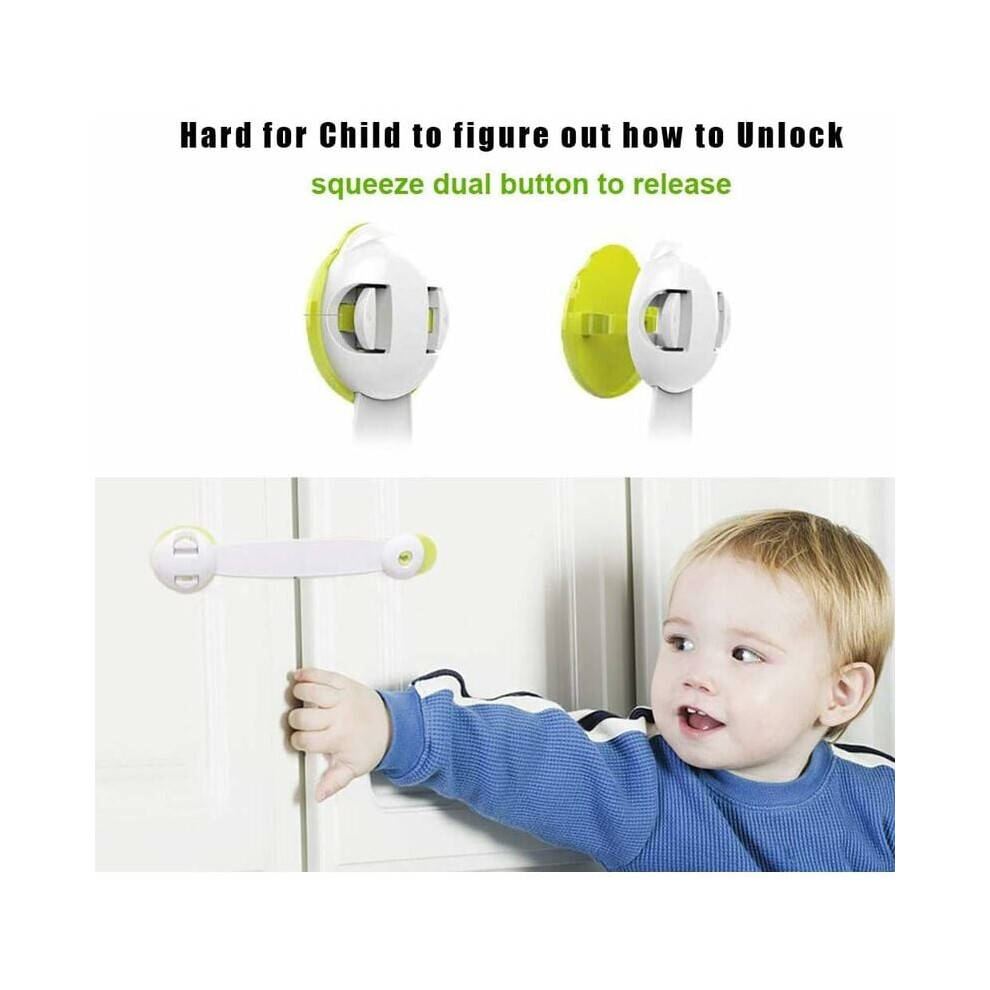 Safety Assured: Child Safety Locks, Improved Child Safety, for Multi Purpose Use Ensuring Baby Proofing Latches on Cabinets, Drawers, Appliances,