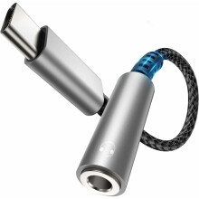 Adaptateur audio portable USB-C vers jack 3,5 mm, solution innovante pour Samsung Galaxy S21, doté d'un système anti-traction et d'un connecteur en