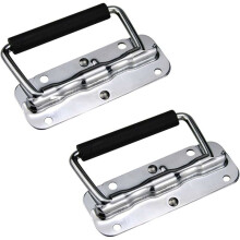 Recessed Pull Handle, Stainless Steel Spring Handle for Barn Doors and Trailers, Folding Industrial Handle with Powerful Spring for Automatic Rebound
