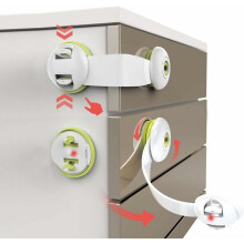 Serrature di sicurezza per bambini facili da usare per gli adulti, adesive e regolabili per armadi, cassetti ed elettrodomestici. Maggiore sicurezza