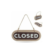 Vintage Wooden Business Hours Sign, Lightweight Delicate And Durable Double Sided Hanging Open Closed Sign For Bakery Cafe Restaurant Pub Bar (Brown