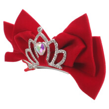 3St Fluwelen Haarspeldjes Rood Met Kroonvormige Versiering